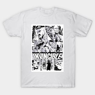 Invincible Manga Poster BW T-Shirt